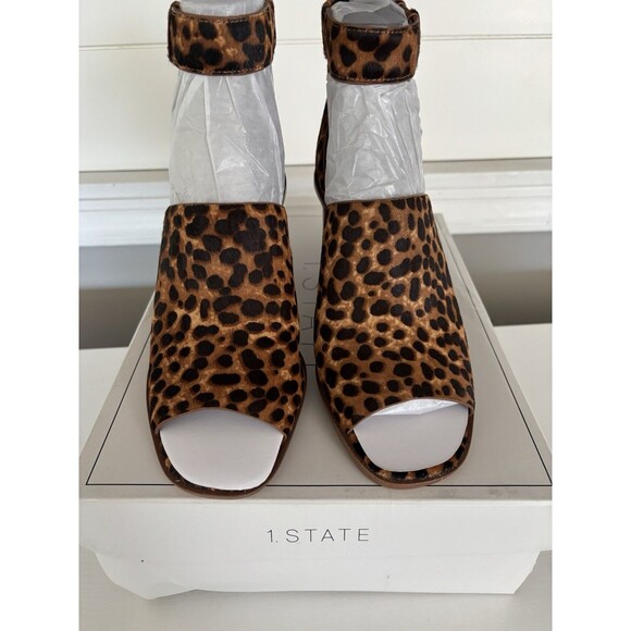 NEW 1. State Leopard Print Suede Ankle Strap Size 7.5 - Picture 4 of 6